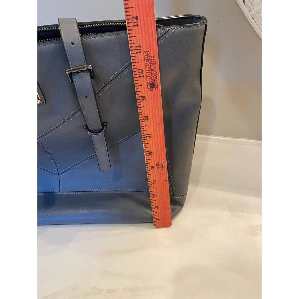Dark Grey Laptop Work Bag w/ Adj. Straps Beautiful Stitching & Loads of Room